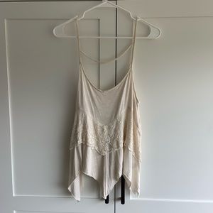 Urban Outfitters Cream Lace Tank Top